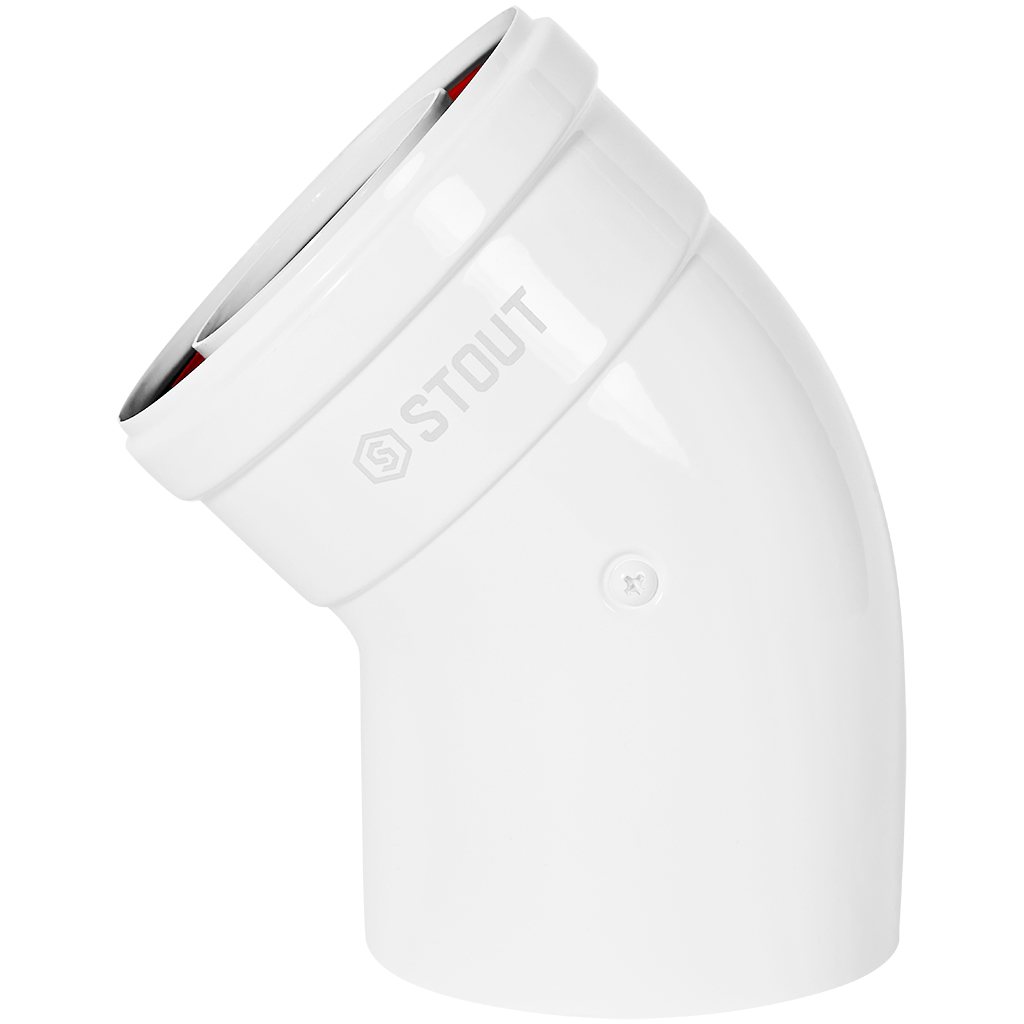 STOUT SCR-6010-000045 STOUT Отвод 45° традиц. коакс. D60(п-м)/100(п-м), SCR-6010-000045