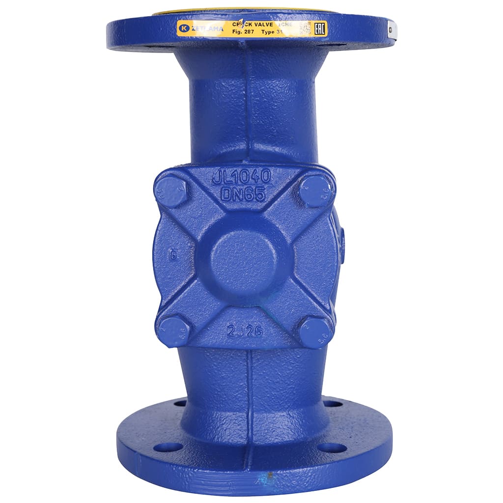 Клапан обратный подъемный ZETKAMA 287A Ду65 Ру16 фланцевый из чугуна, 287A065C31