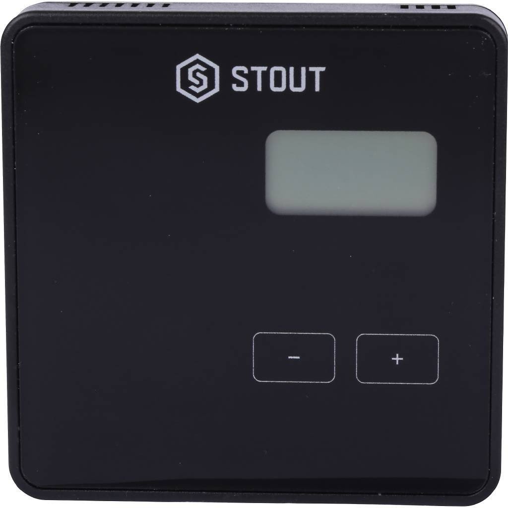 Проводной комнатный регулятор STOUT R-9b, черный, STE-0101-009002