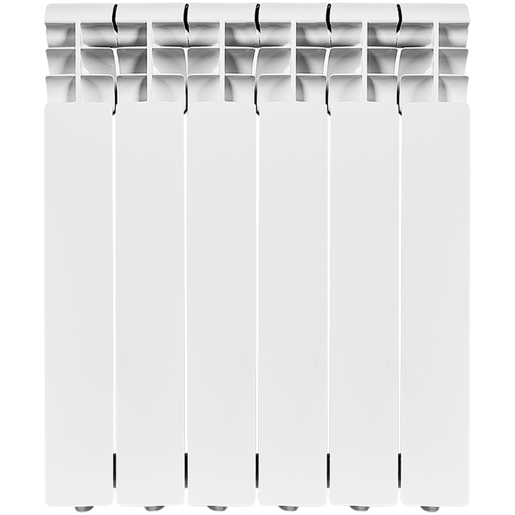 Радиатор биметаллический ROMMER Profi BM 500 6 секции боковое подключение (BI500-80-80-150) (RAL9016)