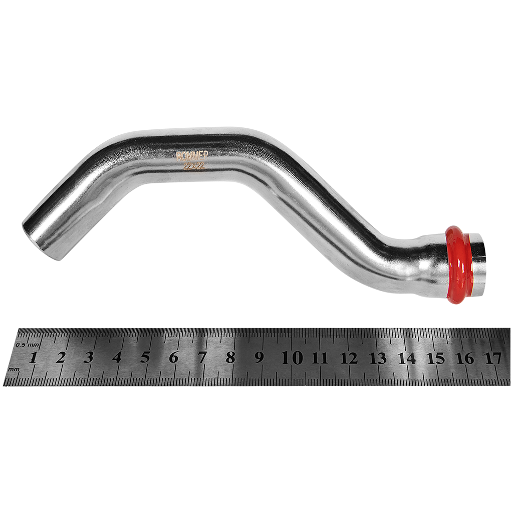 Обвод однораструбный ВПр-НПр ROMMER 22 из нержавеющей стали прессовой