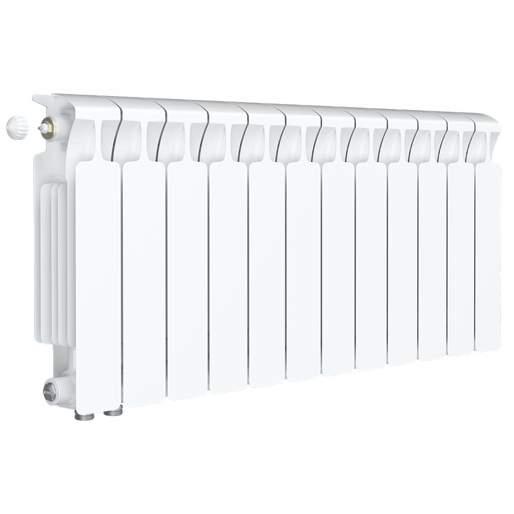 Радиатор биметаллический RIFAR MONOLIT VENTIL 350 MVL 12 секций нижнее левое подключение (белый RAL 9016), 3RM35.VL-12