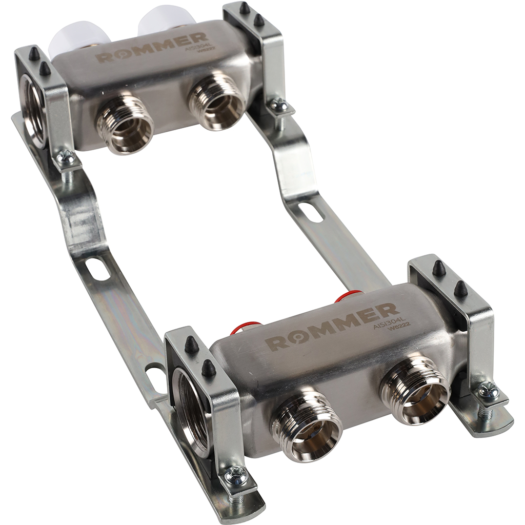 Коллектор из нержавеющей стали без расходомеров ROMMER 2 выхода, RMS-3200-000002