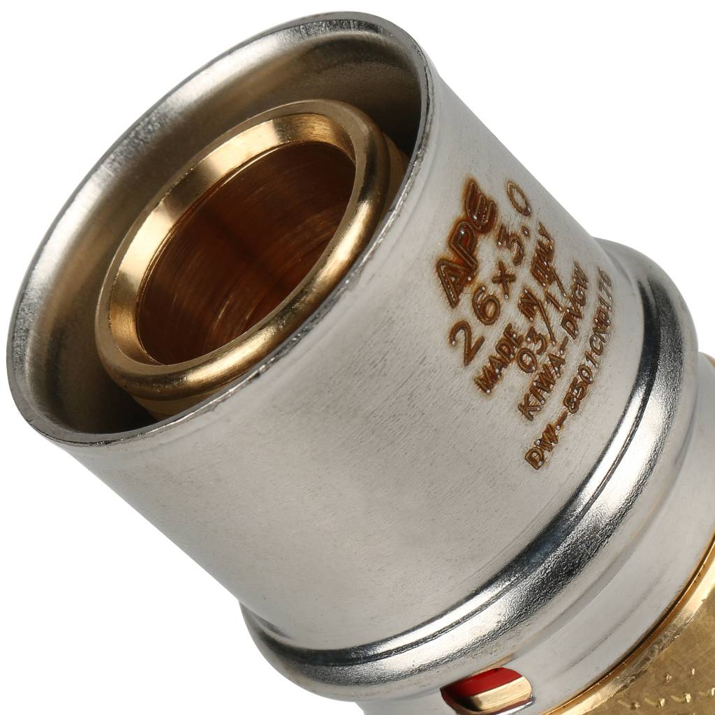 Муфта STOUT соединительная равнопроходная 26х26 для металлопластиковых труб прессовой, SFP-0003-002626