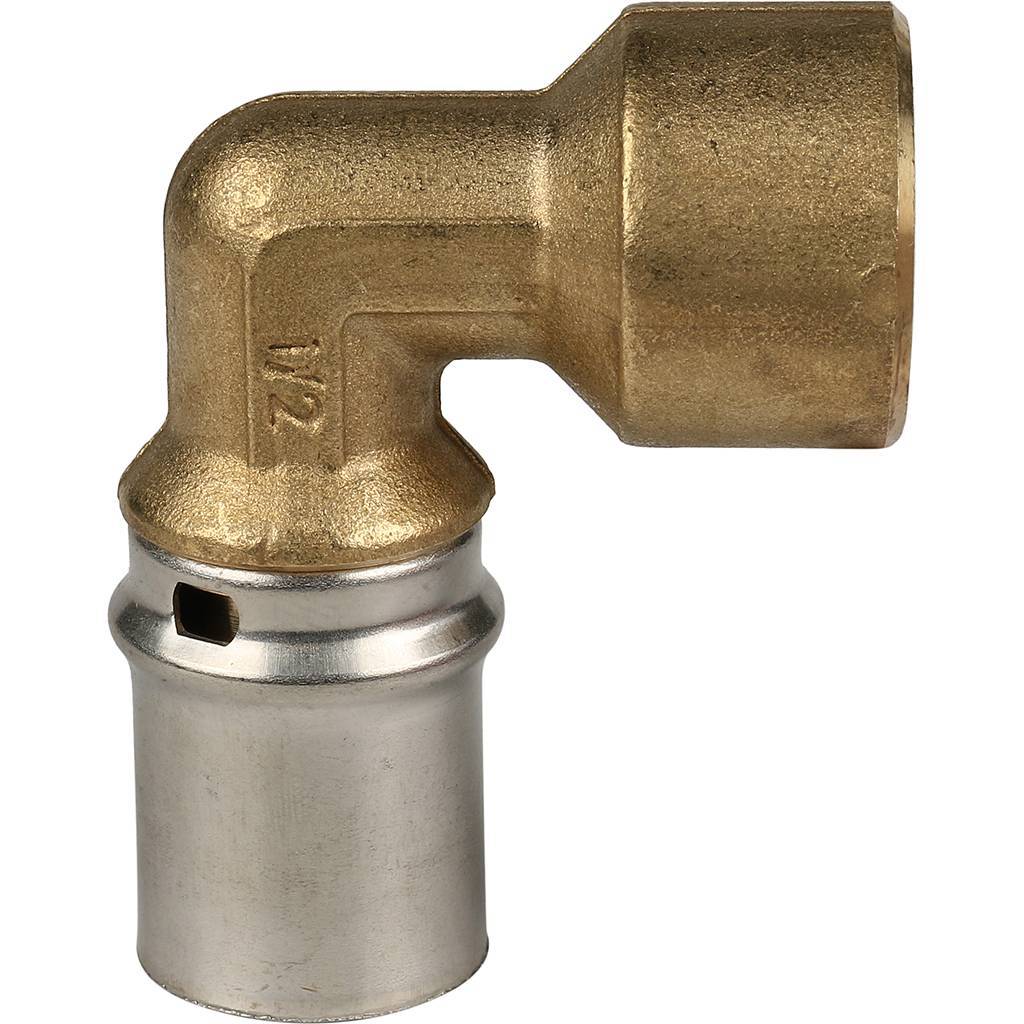 Угольник-переходник STOUT с внутренней резьбой 1/2 х20 для металлопластиковых труб прессовой, SFP-0010-001220