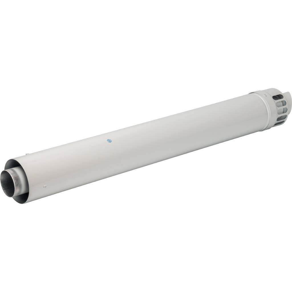 *SCA-6010-001001 STOUT Элемент дымохода DN60/100 фин.уч-ок 1000 мм  для горизонт. прохода через стену с антиобмерз.оголовком, SCA-6010-001001