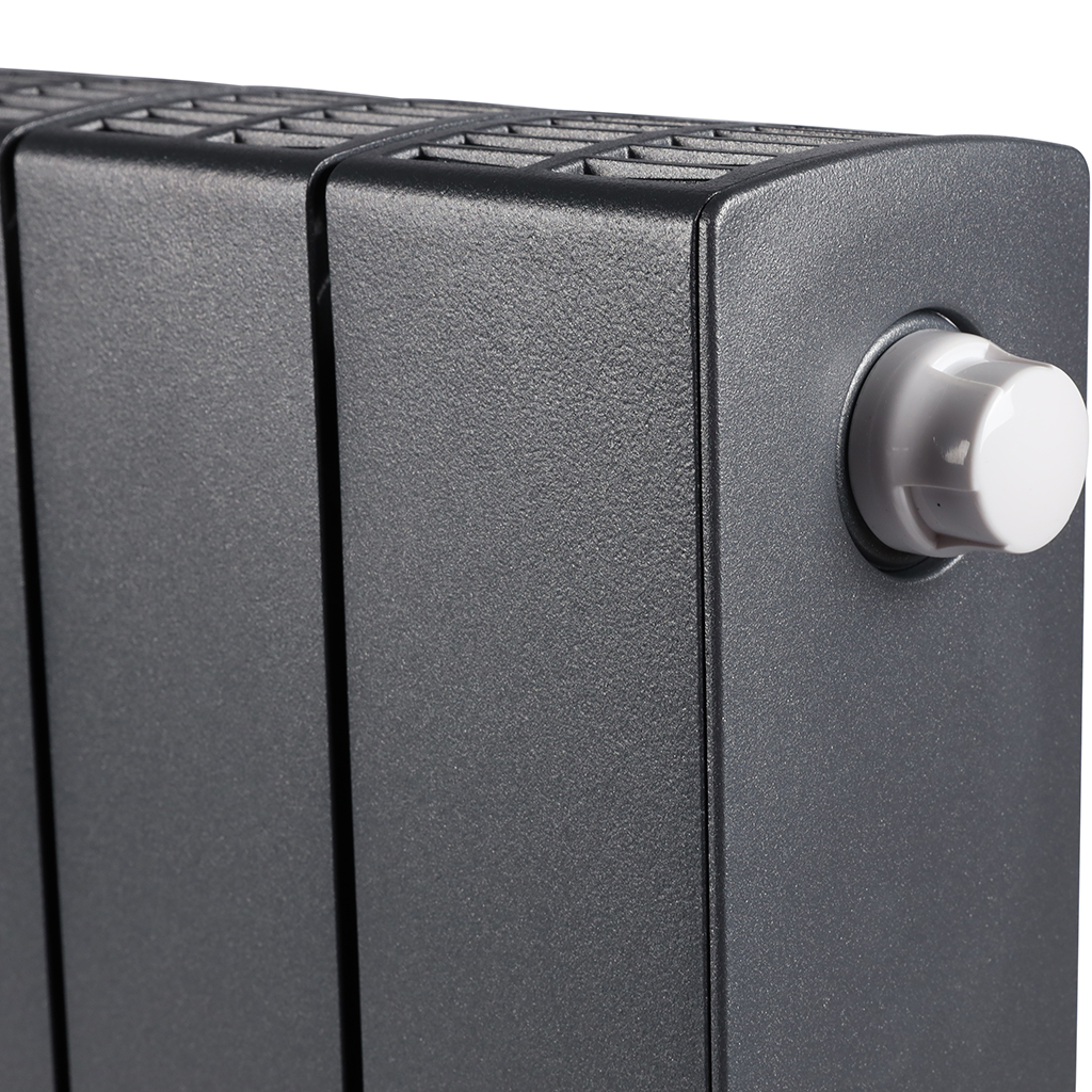 Радиатор биметаллический RIFAR SUPReMO VENTIL 350 SVR 14 секций нижнее правое подключение (Цвет ТИТАН), 4RS35.VR-14-TI