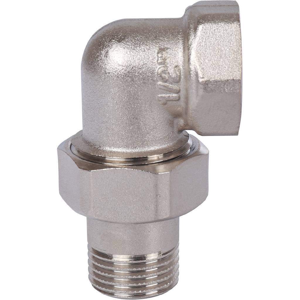 Разъемное угловое соединение STOUT американка ВН 1/2 уплотнение под гайкой o-ring кольцо, никелированное, SFT-0057-000012