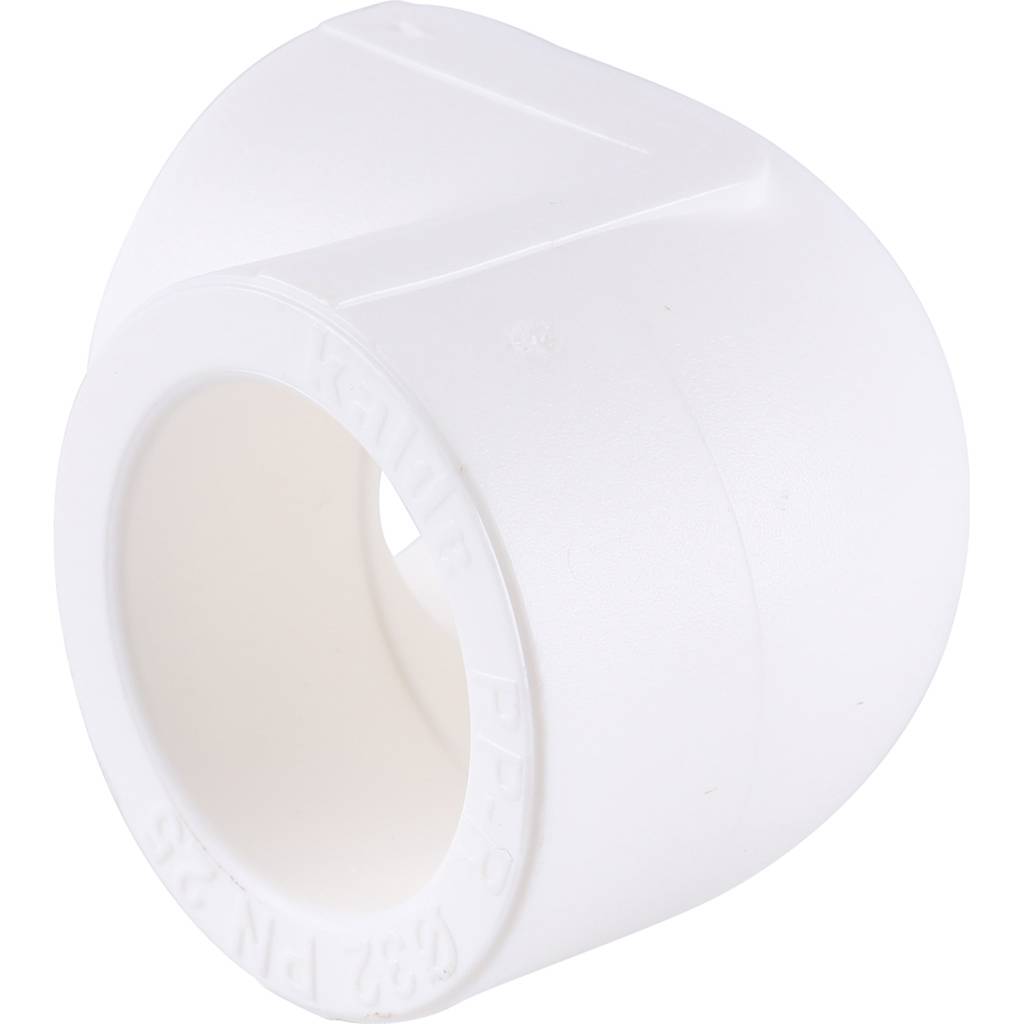 Угольник 90* Kalde d=32 для полипропиленовых труб под сварку (цвет белый), 3212-elb-320000