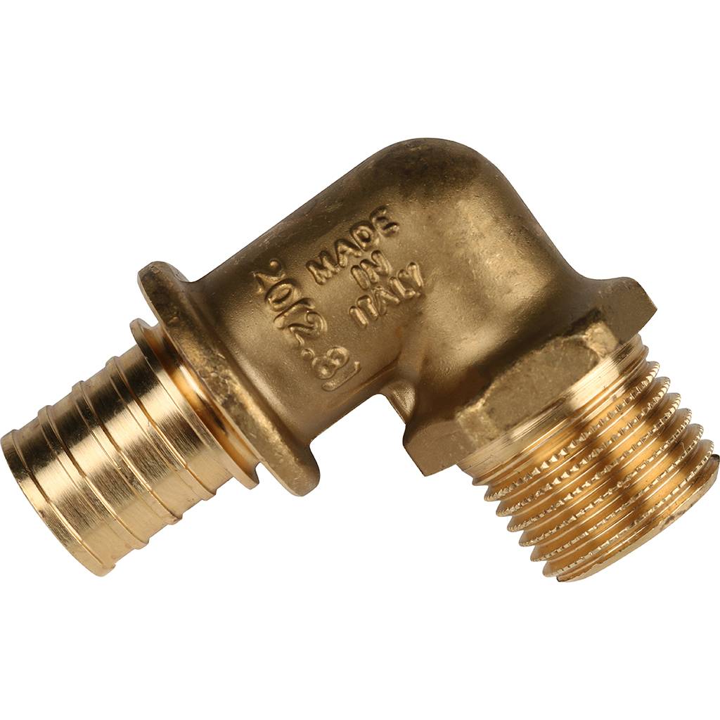 Угольник-переходник STOUT с наружной резьбой 20xR 1/2 для труб из сшитого полиэтилена аксиальный, SFA-0005-002012