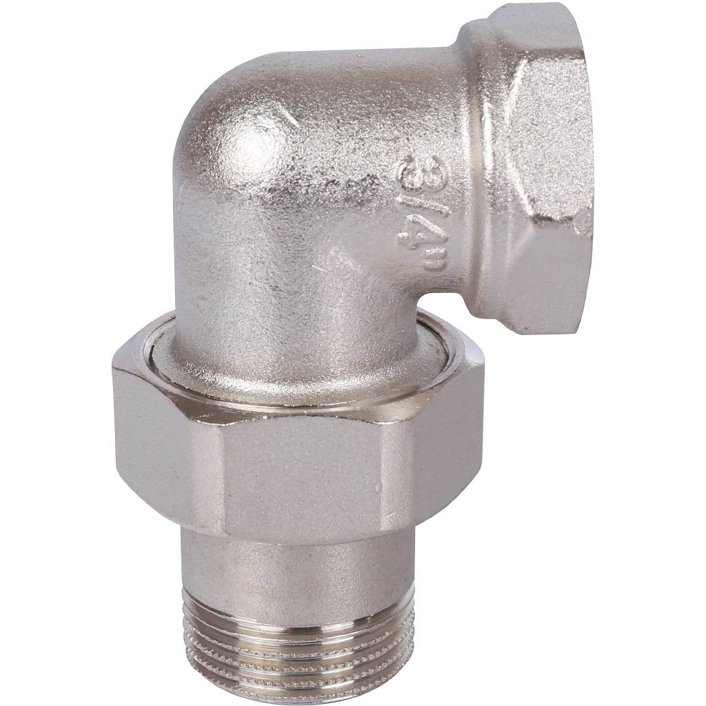 Разъемное угловое соединение STOUT американка ВН 3/4 уплотнение под гайкой o-ring кольцо, никелированное, SFT-0057-000034