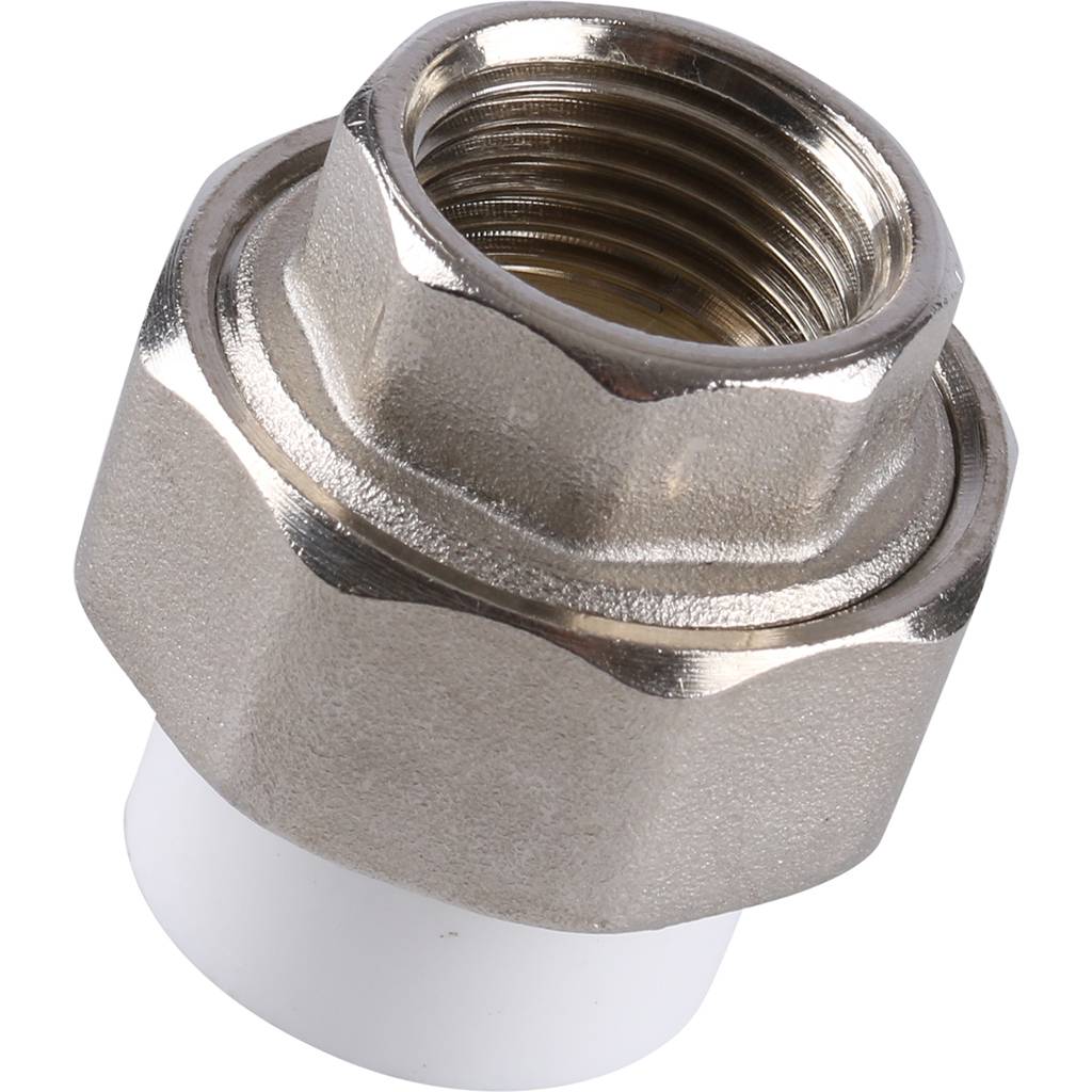 Муфта разъемная Kalde с внутренней резьбой 20х1/2 для полипропиленовых труб под сварку (цвет белый)