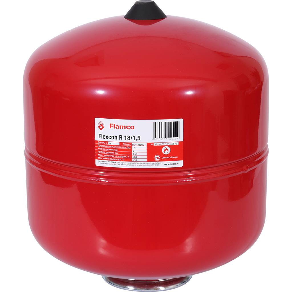 Расширительный бак Flamco Flexcon R (теплоснабжение/холодоснабжение) Flexcon R 18л/1,5 - 6bar