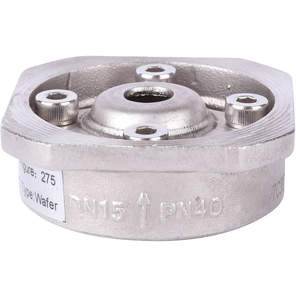 Клапан обратный пружинный ZETKAMA 275I Ду15 Ру40 межфланцевый из нерж. стали, 275I015E51