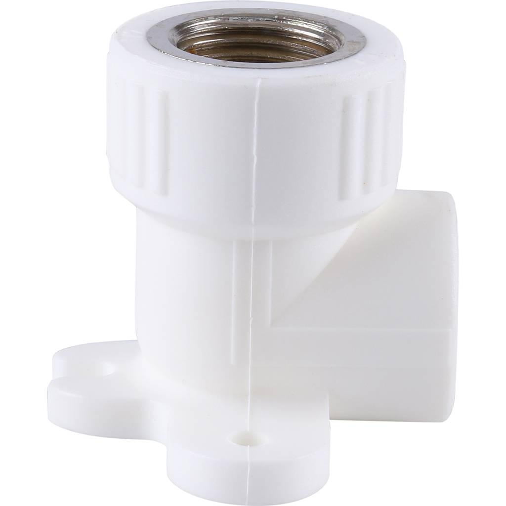 Угольник Kalde с креплением для полипропиленовых труб (внутр. резьба, 20х1/2 )