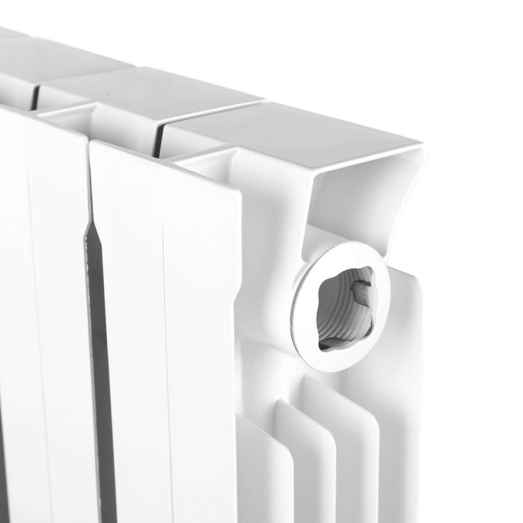 Радиатор биметаллический STOUT STYLE 350 8 секций боковое подключение (белый RAL 9010), SRB-0110-035008