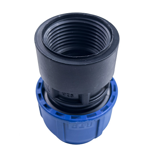 Муфта компрессионная, полипропилен внутренняя резьба 25х1, для полиэтиленовых труб, РТП