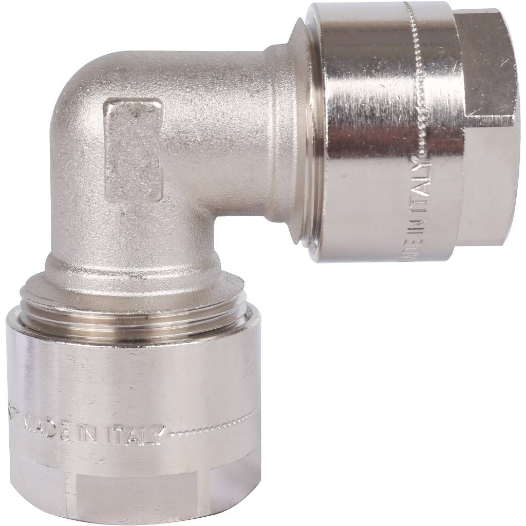 Угольник 90 Prandelli Multyrama (32х3,0) для металлопластиковых труб винтовой, 103.06.03.2