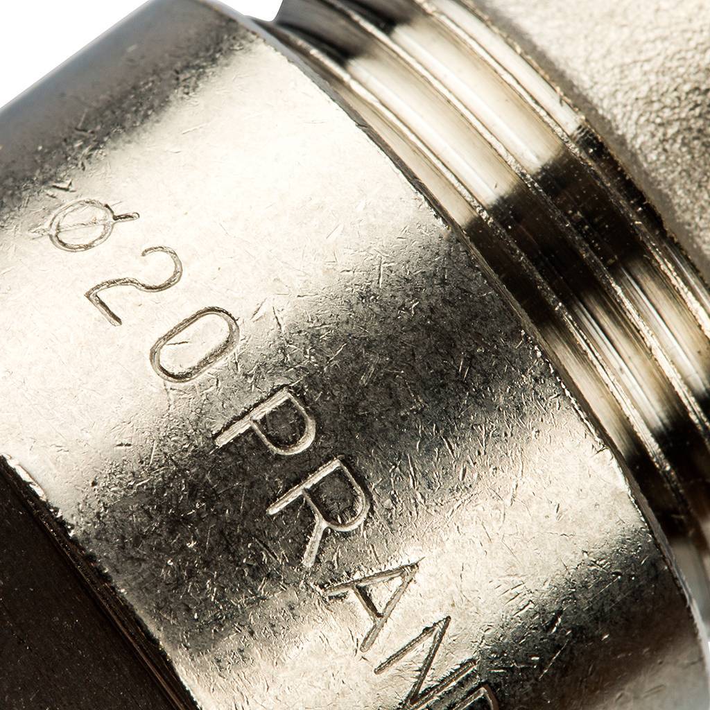 Угольник 90 Prandelli Multyrama (20х2,0) для металлопластиковых труб винтовой, 103.06.12.0