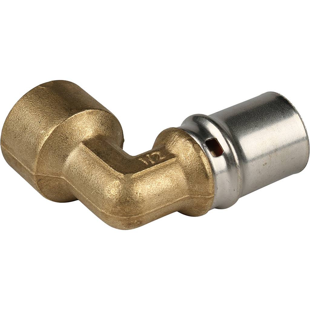 Угольник-переходник STOUT с внутренней резьбой 1/2 х20 для металлопластиковых труб прессовой, SFP-0010-001220