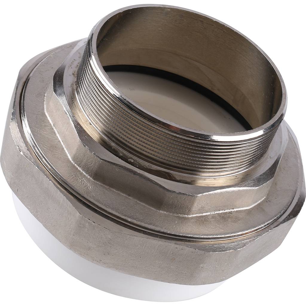 Муфта разъемная Kalde с наружной резьбой 110x4 для полипропиленовых труб под сварку (цвет белый), 3252-tum-110400