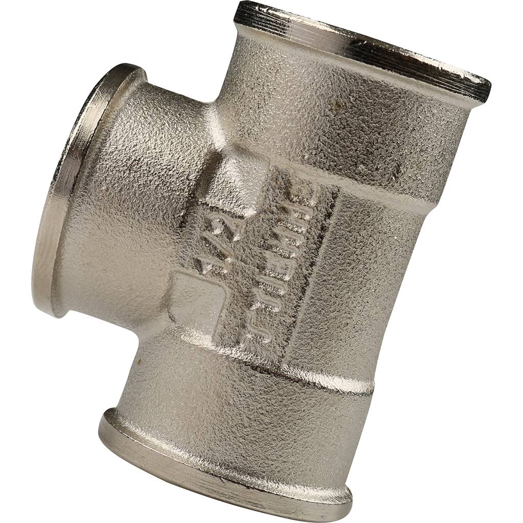 Тройник TIEMME ВВ никелированный 1/2 для стальных труб резьбовой, 1500061