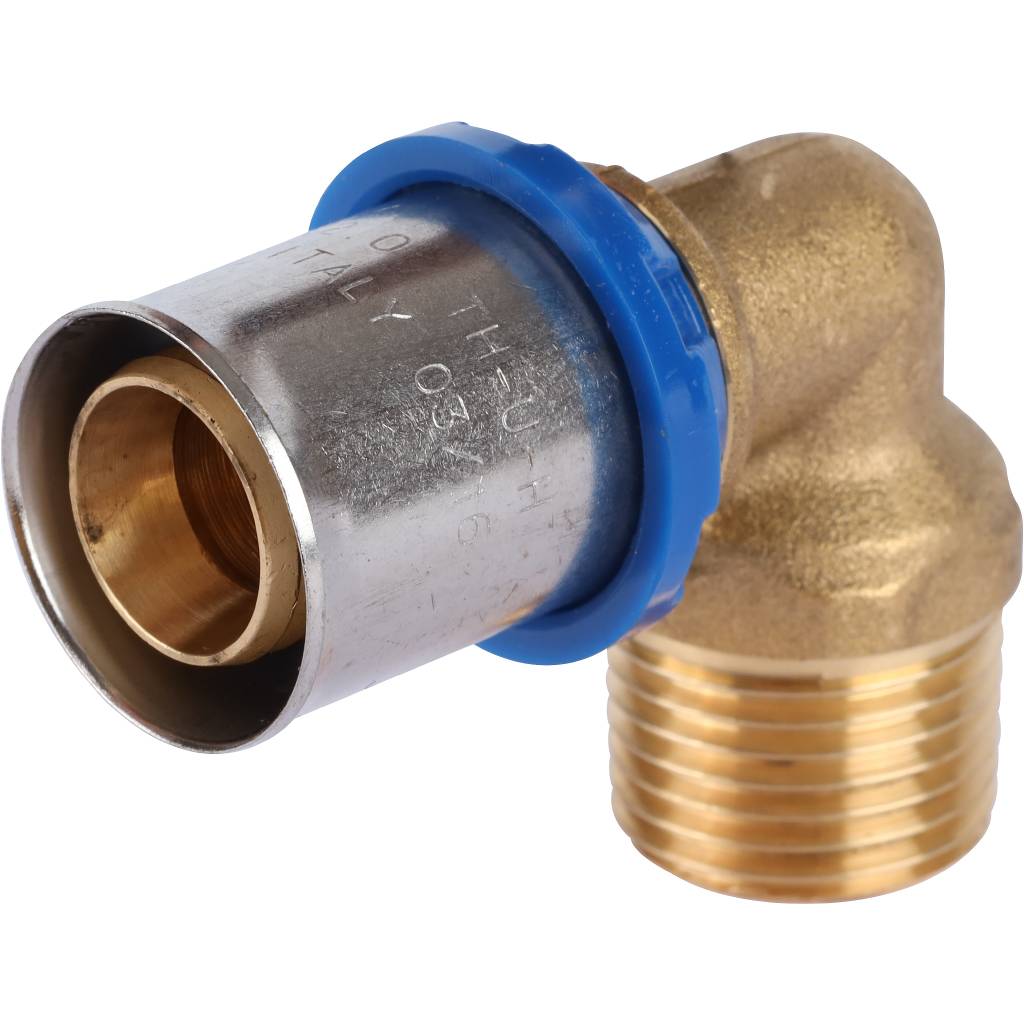 Угольник-переходник APE с наружной резьбой 1/2 х20 для металлопластиковых труб прессовой, ARL3003200