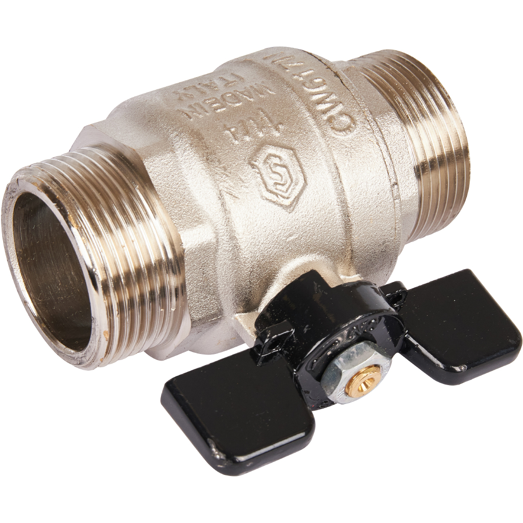 Кран шаровой STOUT полнопроходной, НР/НР, ручка бабочка 1 1/4, SVB-0006-000032