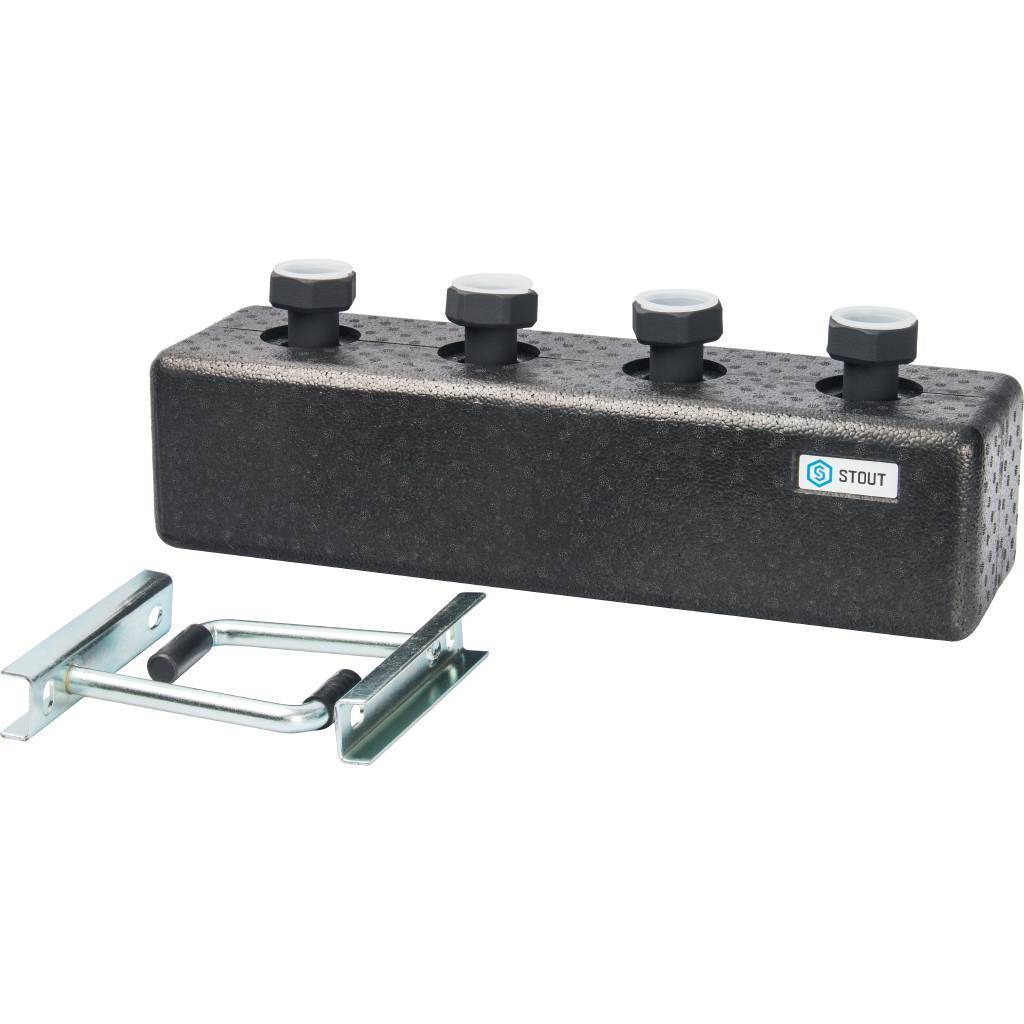 Стальной распределительный коллектор STOUT SDG-0016 2 отопительных контура, в теплоизоляции DN 25