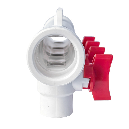 Коллектор с шаровым краном красный PPR 32х20/4,  белый, RTP