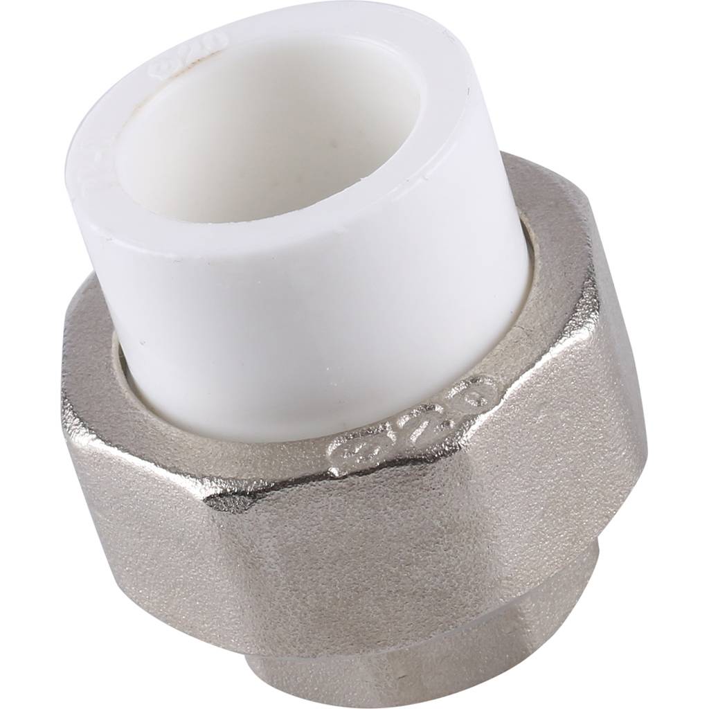Муфта разъемная Kalde с внутренней резьбой 20х1/2 для полипропиленовых труб под сварку (цвет белый)