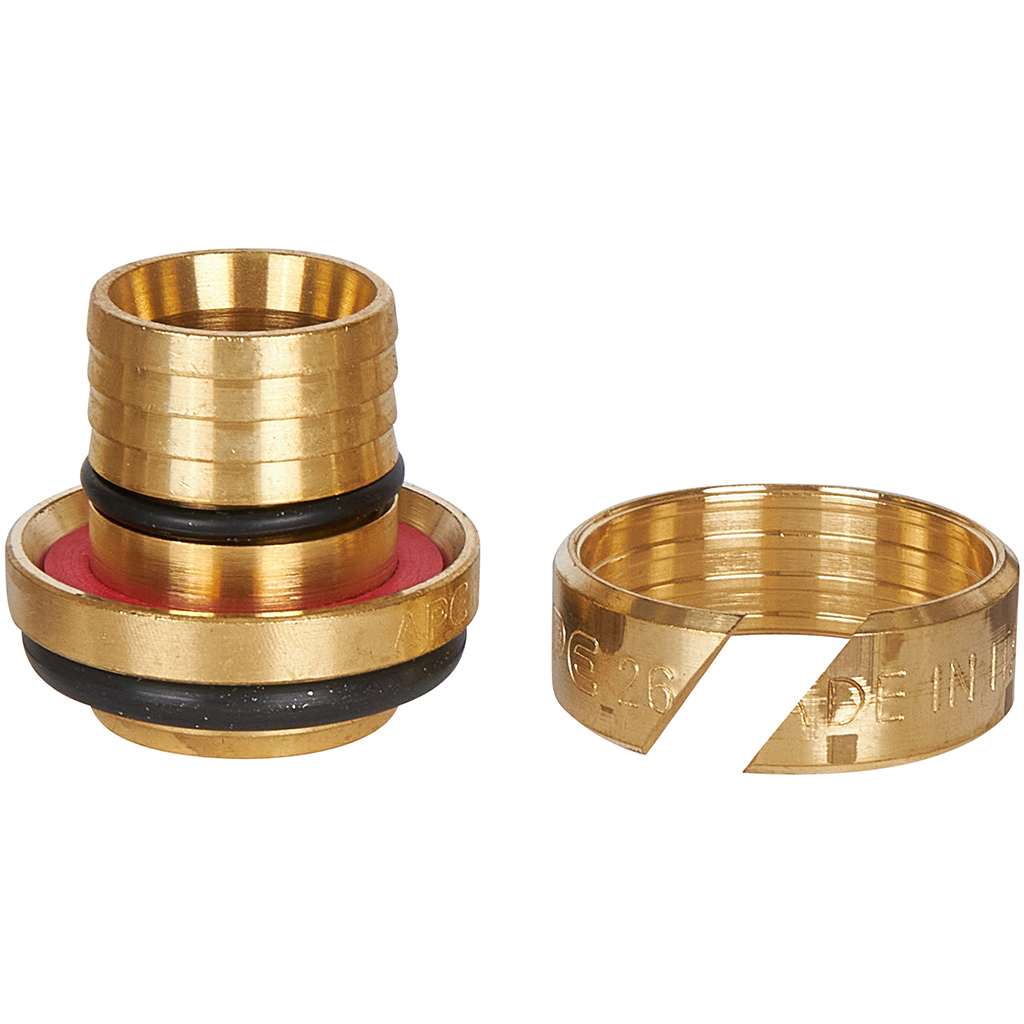 Тройник переходной STOUT 26х26х20 для металлопластиковых труб винтовой, SFS-0010-262620