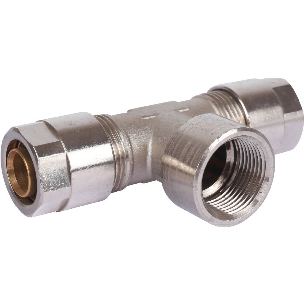 Тройник с внутр.резьбой Prandelli Multyrama (20х2,0х3/4) для металлопластиковых труб винтовой, 103.08.62.0