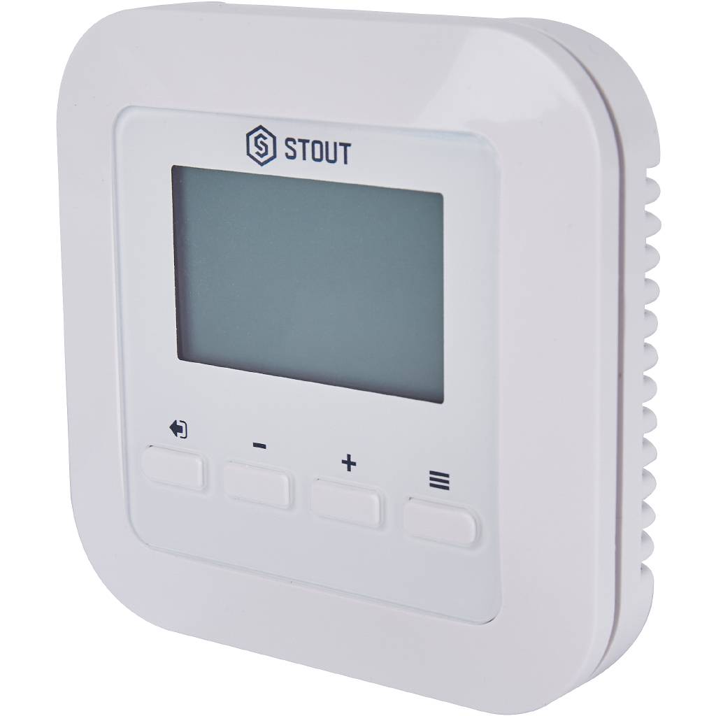Проводной комнатный регулятор STOUT R-9s, белый, STE-0101-009005