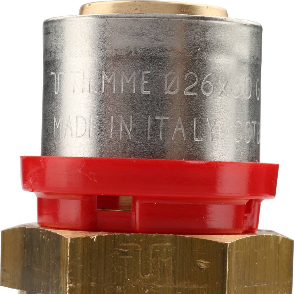 Муфта TIEMME с наружной резьбой 26x1 для металлопластиковых труб прессовой, 1650027