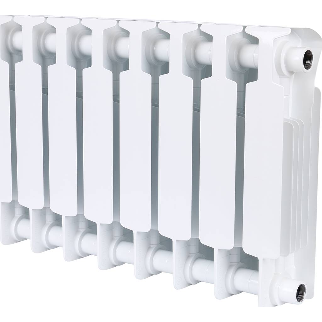 Радиатор биметаллический RIFAR MONOLIT 350 8 секций боковое подключение (белый RAL 9016), 3RM35-8