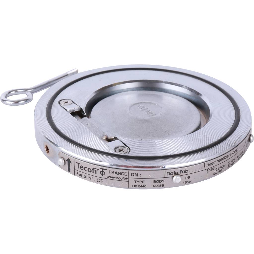 Клапан обратный Tecofi Ду80 Ру16 1/ств стальной межфланцевый стальной, CB5440-0080