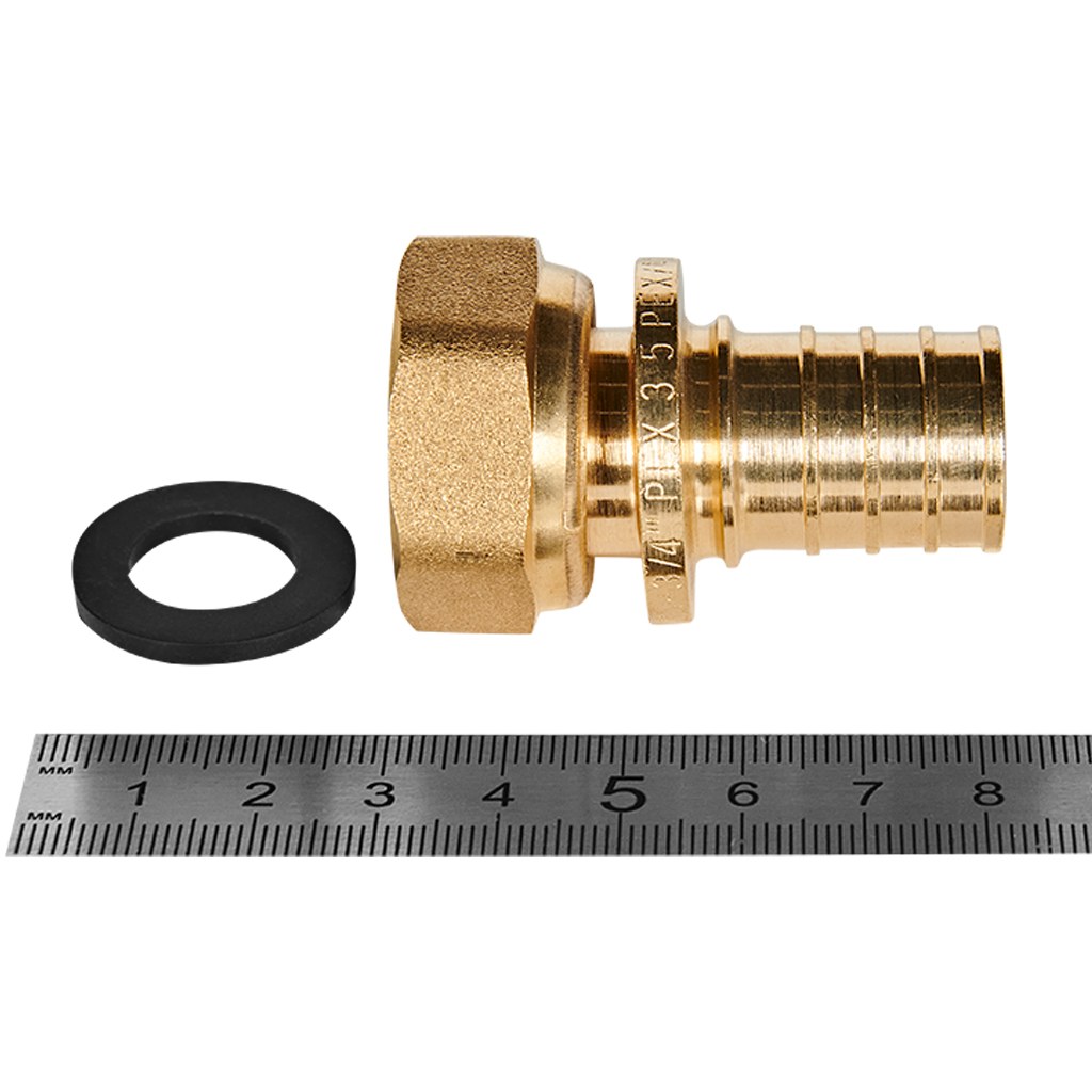 Переходник с накидной гайкой ROMMER 25xG 3/4 для труб из сшитого полиэтилена аксиальный