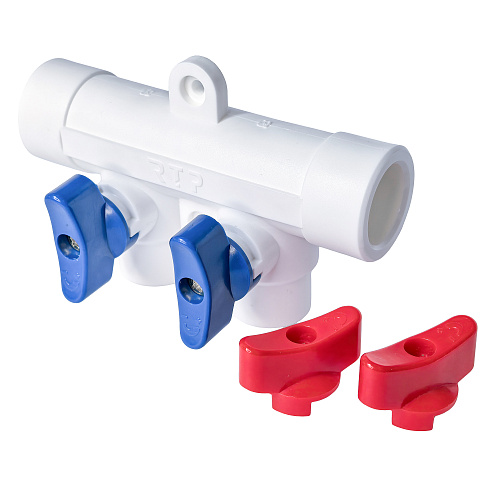 Коллектор с шаровым краном универсальный PPR 25х20/2, RTP