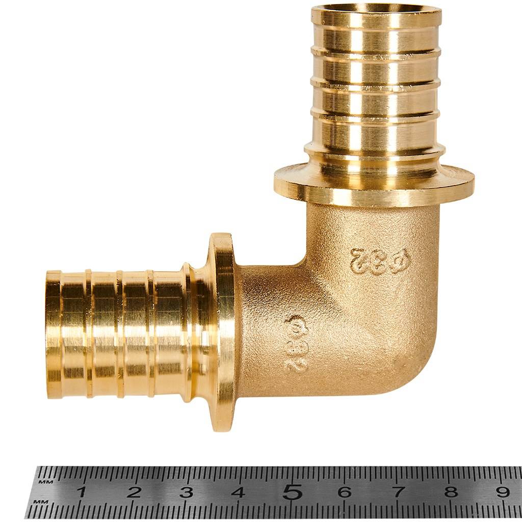 Угольник ROMMER 90° 32 для труб из сшитого полиэтилена аксиальный, RFA-0007-000032