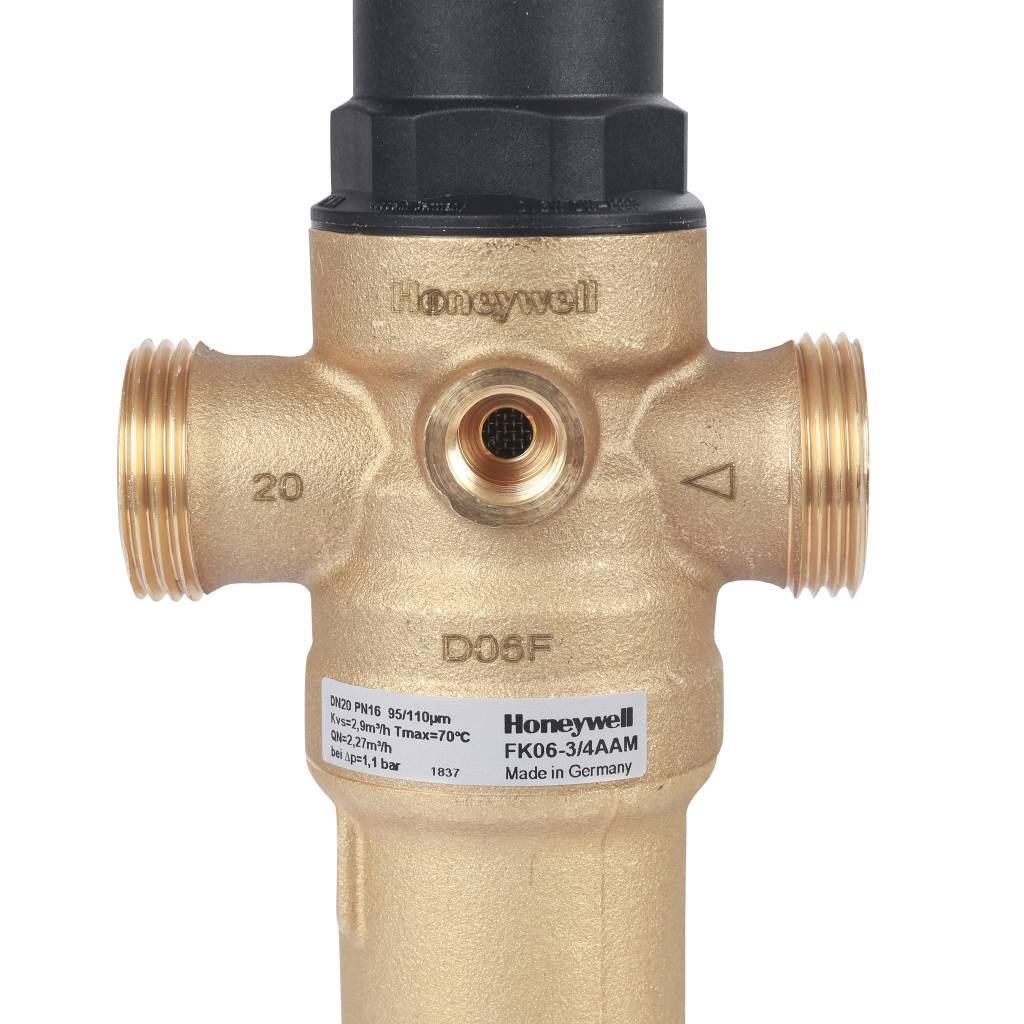 Honeywell (Resideo Braukmann) с редуктором, на горячую воду, 100 мкм, 3/4, FK06-3/4AAM