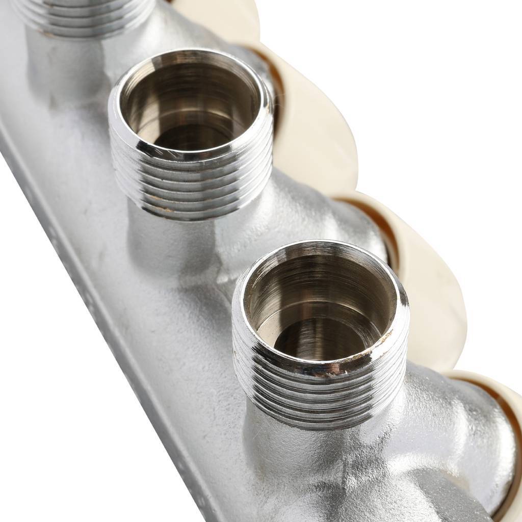 Коллектор с регулировочными вентилями TIEMME 3/4 х1/2 на 5 выхода (хром.)