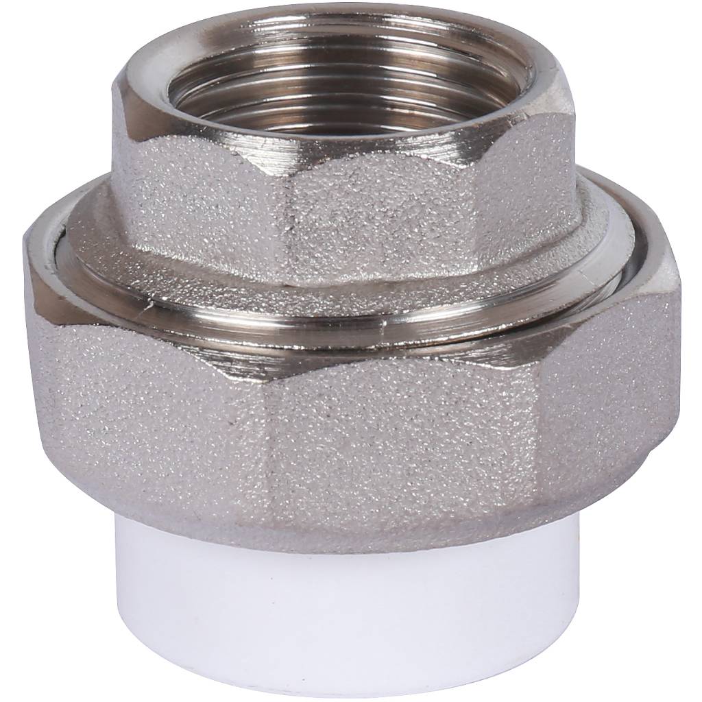 Муфта разъемная с внутренней резьбой Политэк 20х1/2 для полипропиленовых труб под сварку (цвет белый), 9801002012