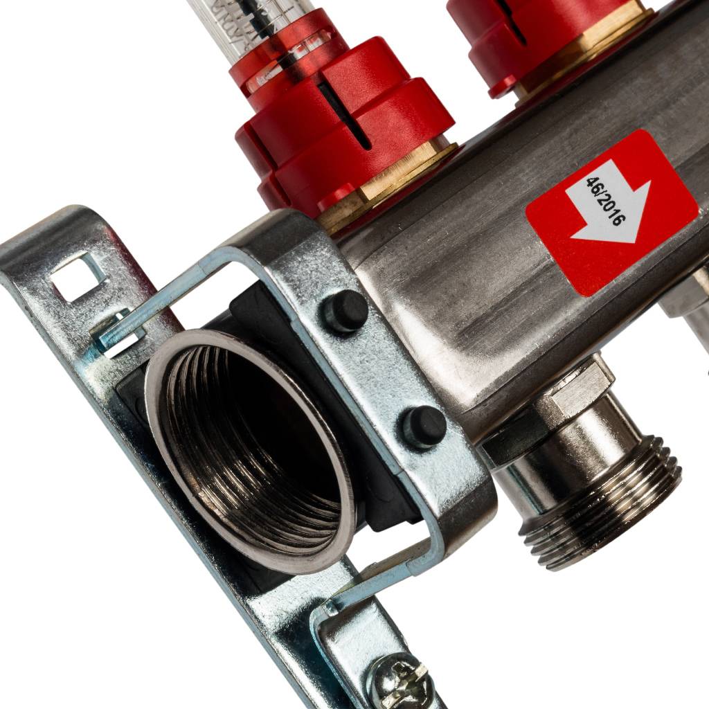 Коллектор из нержавеющей стали с расходомерами STOUT 4 выхода