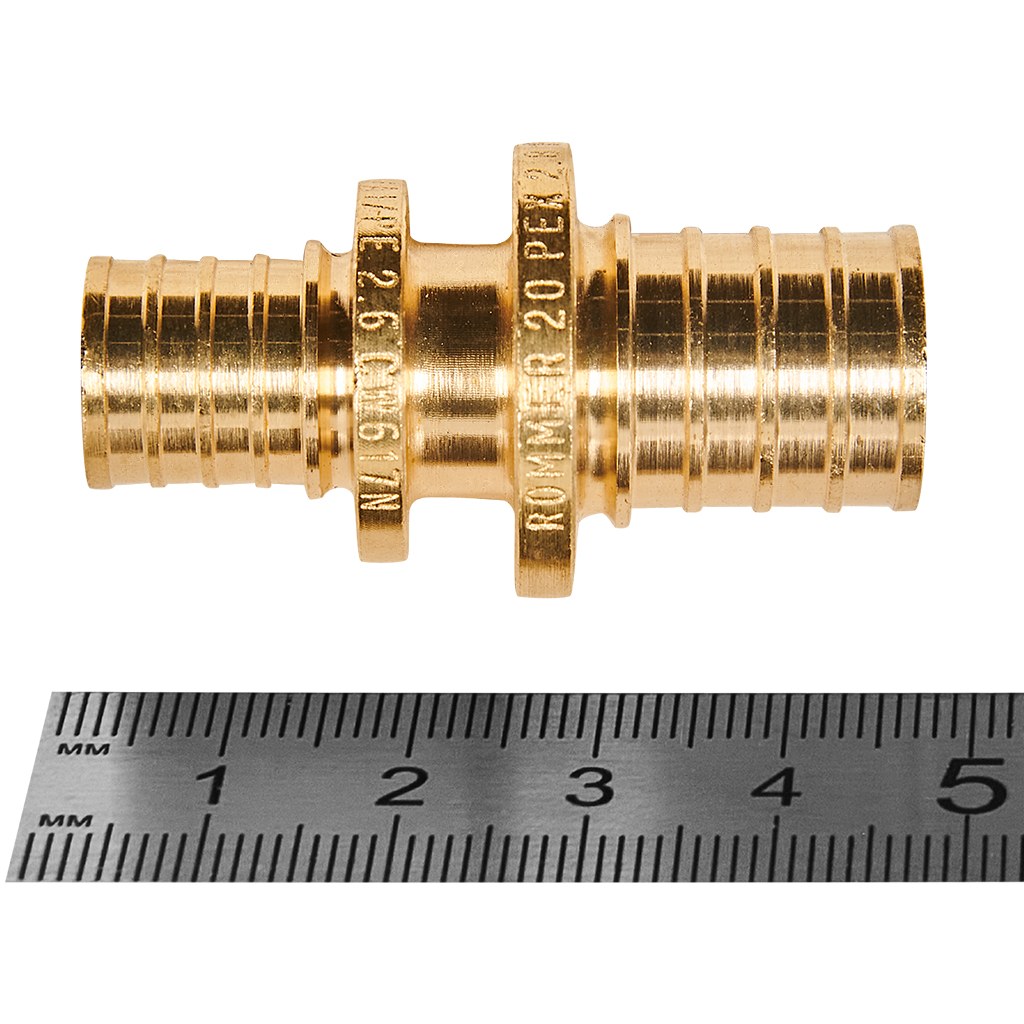 Муфта соединительная переходная ROMMER 20x16 для труб из сшитого полиэтилена аксиальный, RFA-0004-002016