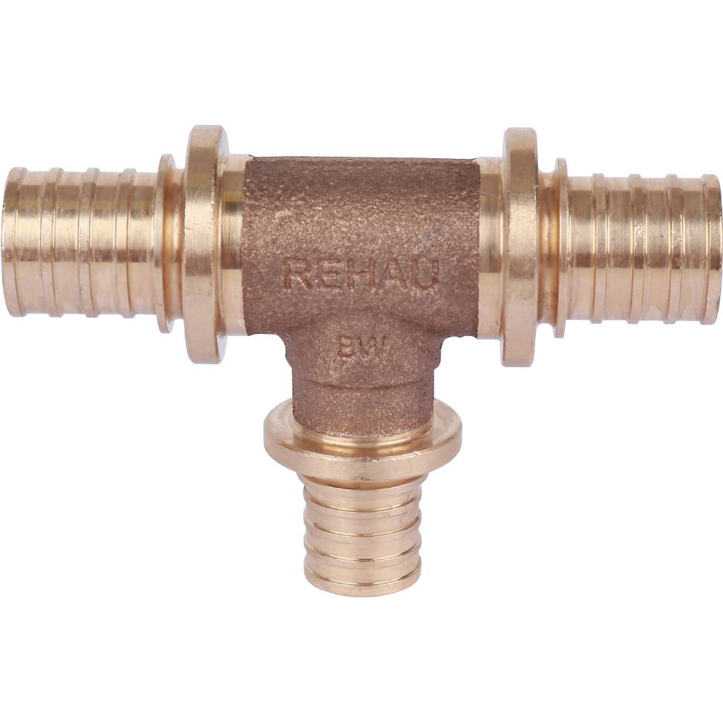 Тройник РЕХАУ RAUTITAN PLATINUM с уменьшенным боковым проходом 20-16-20 RX для труб из сшитого полиэтилена аксиальный, 13777301001