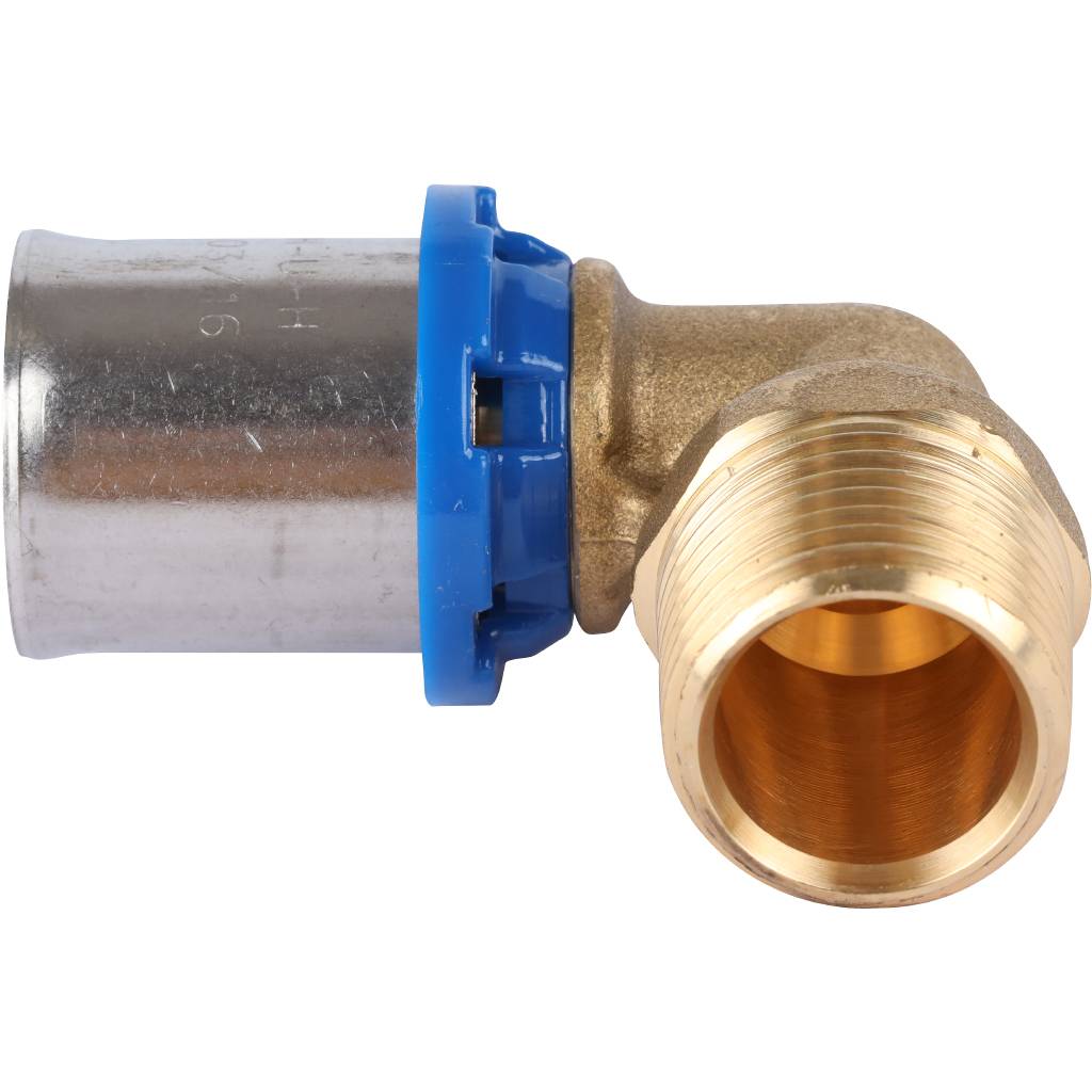 Угольник-переходник APE с наружной резьбой 1/2 х20 для металлопластиковых труб прессовой, ARL3003200