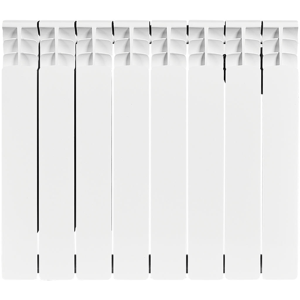 Радиатор биметаллический STOUT Space 500 8 секций боковое подключение RAL9016