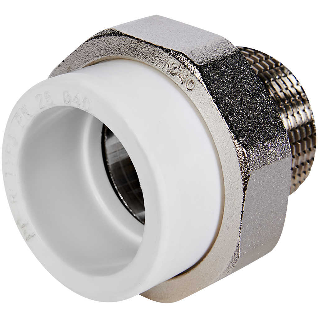 Муфта комбинированная Pro Aqua d=40-1.1/4 PP-R разъемная (американка) НР Белая