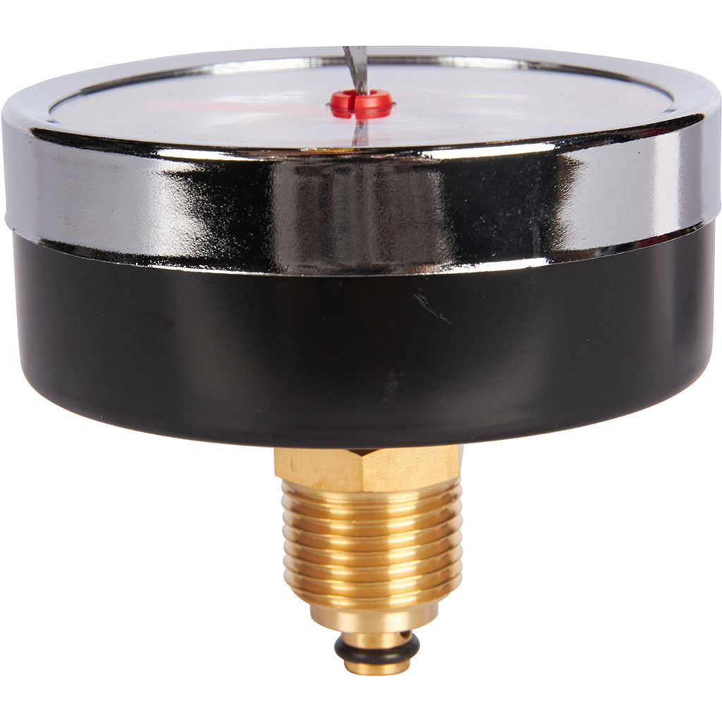 Термоманометр аксиальный ROMMER 80 мм 120 градусов в комплекте с автоматическим запорным клапаном 1/2